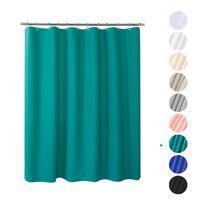 Plastic Shower Curtain, 72" W x 65" H EVA 8G Shower Curtain with Heavy Duty Clear Stones and Grommet Holes, Waterproof Thick Bathroom Plastic Shower Curtains Without Chemical Odor-Turquoise