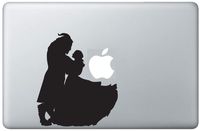 Beauty and The Beast Dance Silhouette Apple Logo Vinyl Decal Sticker Skin for MacBook 13" inch Pro Air Retina Laptop Design Artwork by Trendy Accessories