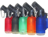 Pack of 6 Single Jet Flame Torch Lighter Windproof Refillable Cigarette Lighter Red,Black,Green,Blue,Orange