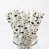 IPALMAY 100pcs Birch Paper Straws, 7.75 Inches Disposable Biodegradable Straw for Theme Party