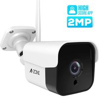 AZONE Outdoor Security Camera - 1080P Bullet Door Camera IP66 Night Vision Home Surveillance System, WiFi Camera Outdoor, Two-Way Audio, Motion Detector, Alarm/Recording, Support Cloud Storage