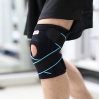 2019 Knee Sleeve, Knee Brace Compression Fit Support for Joint Pain and Arthritis Relief, Improved Circulation Compression - Single，Blue