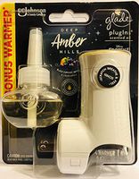 Glade Plugins Scented Oil Starter Kit - Limited Edition Holiday Collection - Deep Amber Hills - 1 Oil Refill & 1 Oil Warmer Per Package - One (1) Package