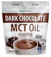 Dark Chocolate MCT Oil Powder - Sugar Free Hot Chocolate Mix - Perfect Low Carb Keto, Ketogenic Cocoa Supplement for Energy & Mood Support - Mix in Coffee, Tea, Drinks, Smoothies, Recipes - 6 oz