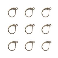 Beadthoven 10pcs Antique Bronze Brass Lever Back Open Hoop Earrings Components for Jewelry Making Finding Accessory Lead Free Cadmium Free Nickel Free 10x15x1mm