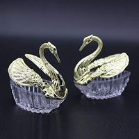 EORTA 10 Pieces Candy Boxes Wedding Party Favor Gift Boxes Bomboniere Container Swan Shaped Snack Wrapping Decoration for Wedding Party DIY, Gold