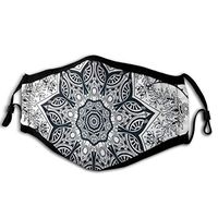 Mandala Asian Style Spiritual Meditation Image Head ShieldComfortable Health for Gray Sky with Adjustable Earloop