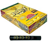 Herb Airtight Tube Pocket Protector with Juicy Jay's Banana 1.25 Flavored Hemp Rolling Papers 24 Count Box DC Crafts Nation- Happy Face
