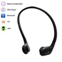 Tayogo 8GB Waterproof MP3 Player Bone Conduction Bluetooth Swimming Headphones Support FM APP with Shuffle Feature - Black
