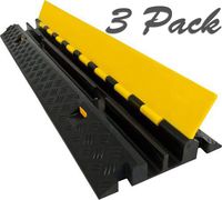 Electriduct Extreme Rubber Cable Protectors - RPS,  Dual Channel Cable Protector, 3 Pack