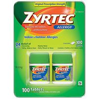 Zyrtec Cetrizine HCl/Antihistamine - 10mg/100 Tablets
