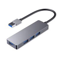 IhDFR USB 3.0 Hub, Aluminum Ultra-Thin 4-Port USB Hub, Compatible with Mac Pro/Mini, Microsoft Surface Pro, Dell XPS 15