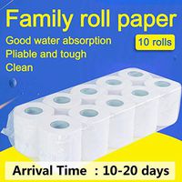 Household Premium 3-Ply Rapid Dissolving Toilet Paper White Smooth Soft,A98-10 Rolls