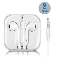 Earbuds in-Ear Headphones, Wired Noise-Isolated White Headsets with Stereo Microphone and Controller, Earphones Compatible with All 3.5mm Interface Devices.