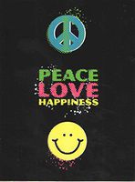 Michael's Set of 8 Blank Notecards ~ Peace, Love, and Happiness (3.75" x 5"; White Envelopes)