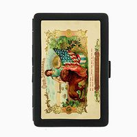 Perfection In Style Black Color Metal Cigarette Case Vintage Tobacco Labels Design 006