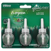 Glade PlugIns Refills Air Freshener, Scented and Essential Oils for Home and Bathroom, ICY Ever Green Forest, 2.01 Fl Oz, 3 Count