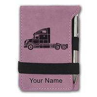 Mini Notepad, Truck Cab, Personalized Engraving Included (Pink)