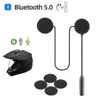Motorcycle Helmet Bluetooth Headset,Bluetooth 5.0,Waterproof Motorcycle intercom Headset,Speakers Hands Free,Music Call Control,Automatic answering,30 Hours Playing time High Sound Quality System