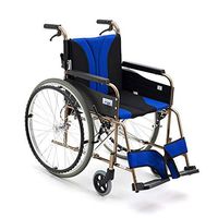 FXNN Transport Wheelchair Wheelchair - Foldable Wheelchair for The Elderly Disabled Titanium Alloy Walker (Color : Blue)