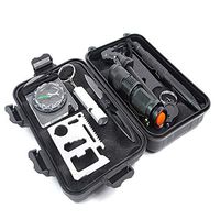 LXT PANDA Outdoor Rescue Equipment, 10 Emergency Rescue Equipment, with Compass, Flashlight, Whistle, etc, Suitable for Hiking Camping.