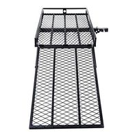 Cypress Shop Electric Wheelchair Ramp Hitch Carrier Mobility 3 Different Positions Folded Flat Spring Pull Pin Strong Heavy Duty Steel Durable Pull Locks Sliding Driving 500 LBS Capacity Load