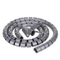 Cable Organizer Cable Sleeve Cord Management Sleeve Flexible & Expandable Cord Tube Sleeve 10(ft) 1"(Diameter) Cable Bundler Manager for Organizing USB/TV Wires Power Cords in Home and Office (Grey)