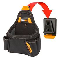 ToughBuilt TB-CT-25 Tape Measure/All Purpose Pouch, No-Snag Hidden Seam Pocket, 2 Screw Driver Loops, Rugged 6-Layer Construction, 5 Pockets and Loops