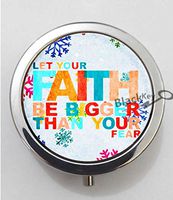 BlackKey Let Your Faith be Bigger Than Your Fears 3-Compartment Decorative Pocket Gift Box Case Organizer for Pill, Color 1 -584