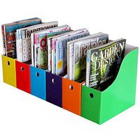 Evelots Magazine File Holder-Organizer-Full 4 Inch Wide-6 Colors-W/Labels-Set/6