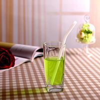 1PC Reusable Bent Glass Drinking Straws Shatter Resistant Extra Wide Drinking Straws Glass Colored Clear Drinking Straws - Eco-Friendly (D)