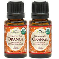 US Organic 100% Pure Sweet Orange Essential Oil - USDA Certified Organic - 15 ml Pack of 2 - w/Improved caps and droppers (More Size Variations Available)