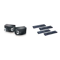 BOSE 201-V Stereo Loudspeakers (Pair) - Black & WB-3 bookshelf speaker wall brackets (pair) - Black