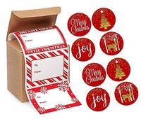 4x2" Trendy Peel N Stick Red & White Snowflakes & Peppermint Stripe Christmas Gift Tags Stickers -72Pack - Arrives in Time For Christmas