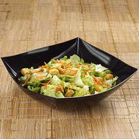 Tableclothsfactory 12 Pcs - Black Square 4qt Disposable Plastic Serving Bowl