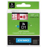 Genuine DYMO 1/2" (12mm) Red on Clear D1 Label Tape for Electronic Dymo LabelManager 100 Label Maker