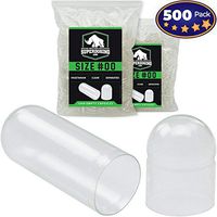 Pharma-Grade, Pre-Separated Size 00 Fillable Vegan Capsules 500 Bulk Pack in Resealable Bag. Flavorless Cellulose Caps Snap Together Easily & Hold Securely for Custom Vitamins & Nootropics