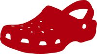 hBARSCI Clog Shoe Vinyl Decal - 5 Inches - for Cars, Trucks, Windows, Laptops, Tablets, Outdoor-Grade 2.5mil Thick Vinyl - Red