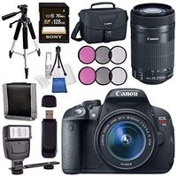 Canon EOS Rebel T5i DSLR Camera with 18-55mm Lens + Canon EF-S 55-250mm Lens + Canon 100ES EOS Shoulder Bag Bundle