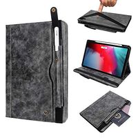 Case for iPad Pro Sleeve Case 12.9 2018 Pencil Slot,Businda PU Leather Protective Case Cover Tri-fold Stand Compatible with Multiple Viewing Angles for iPad Pro 12.9 Inch 2018 Release, Gray