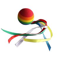 Potelin Premium Quality Colorful Long Ribbon Rainbow Ball Car-Styling Vehicle Antenna Topper Decoration Non-toxic