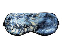 Silky Affection - Jacquard Silk Sleeping Mask, Blindfold, Sleep Mask, Travel Gear, Pure Silk, Sleeping Mask, Handmade (Blue Dreaming Tree)