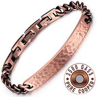 Rainso Unisex Adjustable 3500 Gauss 99.95% Pure Copper Magnetic Therapy Bracelet Pain Relief