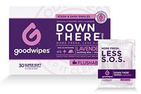 Goodwipes Down There Feminine Flushable Wet Wipes for Women, Lavender Scent Individually Wrapped  Wipes, 30 Count