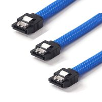 QIVYNSRY 3PACK SATA Cable III 3 Pack 6Gbps Straight HDD SDD Data Cable with Locking Latch 18 Inch for SATA HDD, SSD, CD Driver, CD Writer, Blue