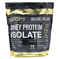 California Gold Nutrition, Whey Protein Isolate Instantized, Ultra-Low Lactose, Unflavored, 75 Servings 5 lbs (2270 g), Egg-Free, Fish Free, Gluten-Free, Shellfish Free, Soy-Free, Sugar-Free, CGN