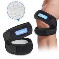 Patella Knee Strap, Adjustable Dual Strap Band Brace for Knee Support, Knee Pain Relief for Running, Jumper, Squats, Weight Lifting, Basketball, for Women and Men