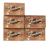 5 booklets x Smoking BROWN Double UNBLEACHED Rolling paper - 600 papers