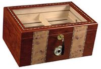 Tobacco-Buddy 180 ct Clear TOP RED Wood Cigar HUMIDOR