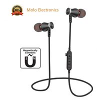 Molo Bluetooth Headphones in-Ear Ipx6 Sweatproof Headphones with Microphone,10Hours Working Hours, Suitable for Sports, Running, Gym - Black (Black)